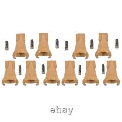 10 Pack Bucket Teeth with Flex Pins V23SYL V23PN Yellow Fits Boom Lift Excavator