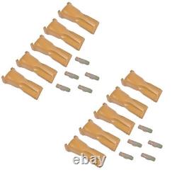 10 Pack Bucket Teeth with Flex Pins V23SYL V23PN Yellow Fits Boom Lift Excavator