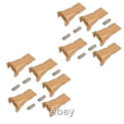 10 Pack Bucket Teeth with Flex Pins V23SYL V23PN Yellow Fits Boom Lift Excavator
