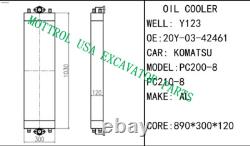 20y-03-41791 20y-03-41681 Oil Cooler Fits Komatsu Pc200-8 Pc220-8 Pc240-8