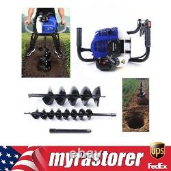 2Stroke Gas Powered Post Hole Digger With 4+ 8Earth Auger Borer Digging Engine