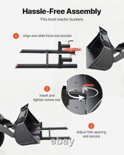 43-Inch Heavy-Duty Clamp-On Pallet Forks with High Load Capacity for Tractors 43-Inch Heavy-Duty Clamp-On Pallet Forks with High Load Capacity for Tractors