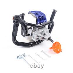 52CC 1700W Gas Powered Earth Auger Post Hole Digger Borer Fence Ground & 2 Bits