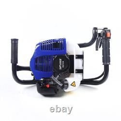 52CC Auger Post Hole Gas Powered Earth Auger Digger Fence Ground with 2 Drill Bits