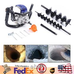 52CC Gas Powered 2-Stroke Engine Post Hole Digger with4 8Bits Auger Fence Borer
