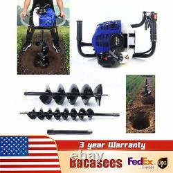 52CC Gas Powered Earth Auger Post Hole Digger Borer Fence 1700W Digging Engine