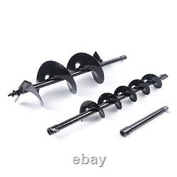 52CC Gas Powered Earth Auger Post Hole Digger Borer Fence Ground & 2 Drill Bits