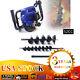 52CC Gas Powered Earth Auger Post Hole Digger Borer Fence Ground with 2 Drill Bits