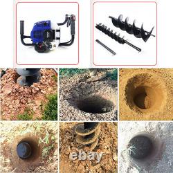 52CC Gas Powered Post Hole Digger 1700W With 48 Earth Auger Digging Engine