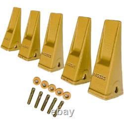 5-Pk 1U3252 1u-3252 Bucket Teeth With Pin's 8E6259 Lock 8E6258 For J250 Tooth