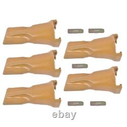 5x V23SYL Bucket Teeth with V23PN Flex Pins for Backhoe Loader Boom Lift Excavator