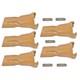 5x V23SYL Bucket Teeth with V23PN Flex Pins for Backhoe Loader Boom Lift Excavator