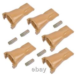 5x V23SYL Bucket Teeth with V23PN Flex Pins for Backhoe Loader Boom Lift Excavator
