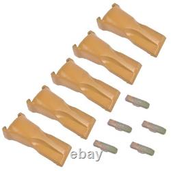 5x V23SYL Bucket Teeth with V23PN Flex Pins for Backhoe Loader Boom Lift Excavator
