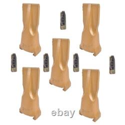 5x V23SYL Bucket Teeth with V23PN Flex Pins for Backhoe Loader Boom Lift Excavator