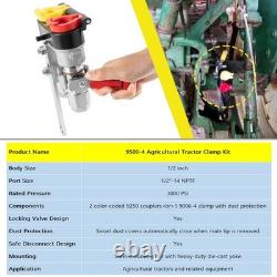 9500-4 Agricultural Tractor Clamp Kit Break-Away Hydraulic Coupler 1/2-14 NPTF