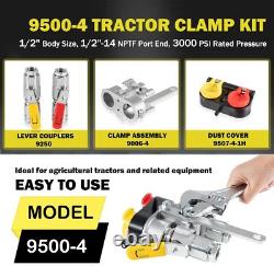 9500-4 Agricultural Tractor Clamp Kit Hydraulic Break-Away Coupler with Dust Cover