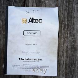 Altec D842 D845 Digger Derrick Boom Lift User Owner Operator Maintenance Manual