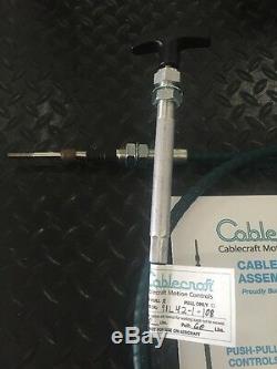Cablecraft T-Handle Control Head PTO Fire Truck Pump Choke Throttle Cable 9' 9Ft
