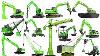 Collection Of Excavators Cranes Loaders Excavator Synthesis Grapple Digger Hammer Auger