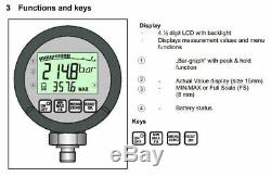 DIGITAL PRESSURE TEST KIT STAUFF GERMANY 0-600 BAR (0-8800 PSI) C/W 2m TEST HOSE