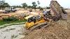 Ep02 Great Work Techniques Operator Skiller Bulldozer Working Push Soil Filling Up Into The Water