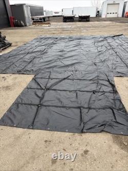 FLATBED HEAVY DUTY 18oz BLACK LUMBER TARP 24 X 30 AURORA UTILITY TARPHAUS 6 DROP