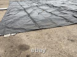 FLATBED HEAVY DUTY 18oz BLACK LUMBER TARP 24 X 30 AURORA UTILITY TARPHAUS 6 DROP