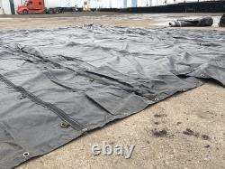 FLATBED HEAVY DUTY 18oz BLACK LUMBER TARP 24 X 30 AURORA UTILITY TARPHAUS 6 DROP