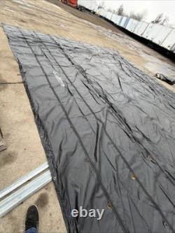 FLATBED HEAVY DUTY 18oz BLACK LUMBER TARP 24 X 30 AURORA UTILITY TARPHAUS 6 DROP