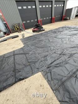 FLATBED HEAVY DUTY 18oz BLACK LUMBER TARP 24 X 30 AURORA UTILITY TARPHAUS 6 DROP