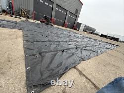 FLATBED HEAVY DUTY 18oz BLACK LUMBER TARP 24 X 30 AURORA UTILITY TARPHAUS 6 DROP
