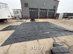 FLATBED HEAVY DUTY 18oz BLACK LUMBER TARP 24 X 30 AURORA UTILITY TARPHAUS 6 DROP