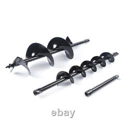 Gas Powered Post Hole Digger with 4 8Auger Bits Power Engine Motor 52CC 2-stroke