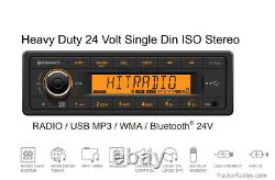 HD ISO 24V 1DIN Stereo Radio Tractor Excavator Digger Truck Bus Import Bluetooth