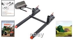 Heavy-Duty 2000 lbs Clamp-On Pallet Forks for Tractors & Skid Steers 43-Inch