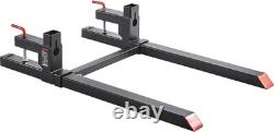 Heavy-Duty 2000 lbs Clamp-On Pallet Forks for Tractors & Skid Steers 43-Inch