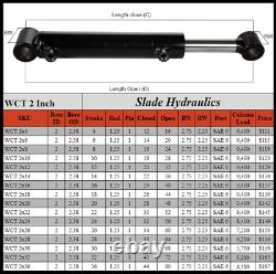 Hydraulic Cylinder Welded Double Acting 2 Bore 24 Stroke Cross Tube 2x24 NEW