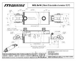 Hydraulic Cylinder Welded Double Acting 5 Bore 16 Stroke Clevis End 5x16 NEW