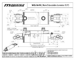 Hydraulic Cylinder Welded Double Acting 5 Bore 18 Stroke Clevis End 5x18 NEW