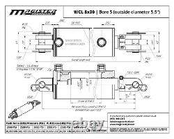 Hydraulic Cylinder Welded Double Acting 5 Bore 30 Stroke Clevis End 5x30 NEW