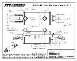 Hydraulic Cylinder Welded Double Acting 5 Bore 48 Stroke Clevis End 5x48 NEW