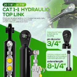 Hydraulic Top Link Cat. 1-1 with Locking Block 20 7/8 31 7/8 with 2 x Hose