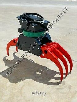 IFE 5T105,105 5-Tine Bypass Log, Scrap & Stone Grapple &Rigid Slew Ring Rotator