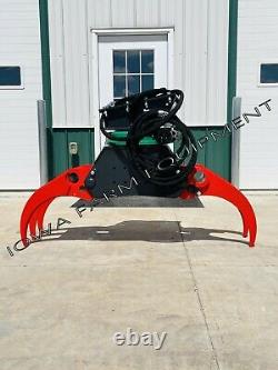 IFE 5T55, 55 5-Tine Bypass Log Grapple, Scrap & Stone Grapple withRigid Rotator