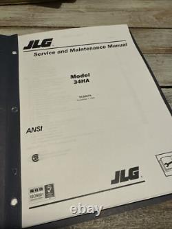 JLG 34HA Boom Lift Service Maintenance Manual Book Shop Catalog Repair OEM COPY
