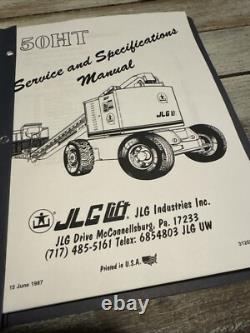 JLG 50HT Boom Lift Service Maintenance Manual Book Shop Catalog Repair OEM COPY
