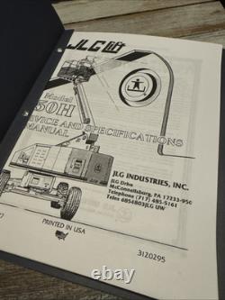 JLG 50H Boom Lift Service Maintenance Manual Book Shop Catalog Repair OEM COPY