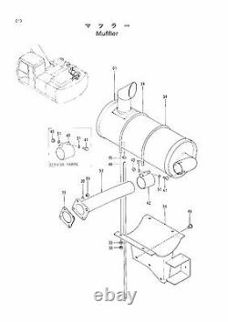 Muffler With U Bolt, Clamp Fits Hitachi Ex200-2 Ex200lc-2 Ex200-3 Engine 6bd1