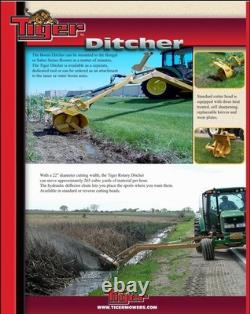 NOS Tiger Boom Ditcher Ditch Digging Head 22 Cut Excavator Skid Steer Tractor